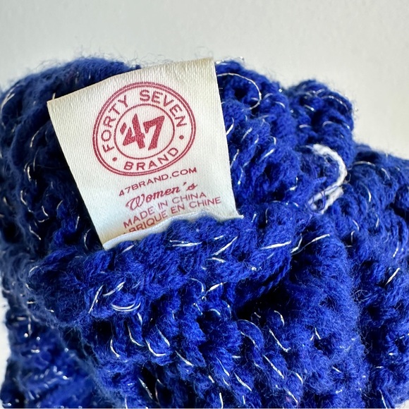 OKC Thunder 47 Brand NBA Womens beanie hat Blue and silver knit one size - Picture 4 of 7